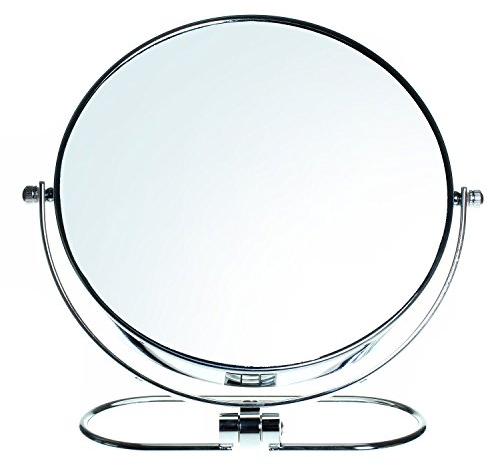 HIMRY Plegable Doble Cara Espejo cosmético 8 Inch, Aumento 10 x, Giratorio 360 °. Espejo Cosmético – Espejo de Mesa, 2 Espejo: Normal y 10 – aumentos, Cromado, kxd3125 – 10 x