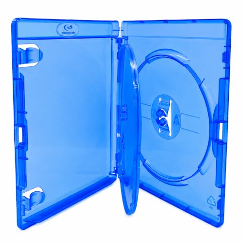 DragonTrading Lot de 2 lecteurs Blu-Ray/DVD-Bleu-Lot de 3 étuis pour 3 disques
