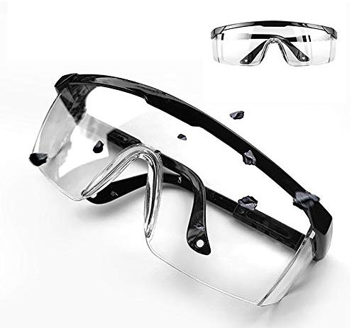 GMRZ Schutzbrille Vollsichtbrille, Einstellbare Überbrille Auch Für Brillenträger Antibeschlag Spritzwassergeschützte Linse Anti Virus Leichtes Gewicht