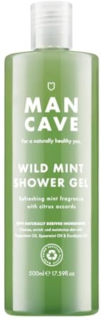 ManCave Wild Mint Shower Gel 500ml for Men, Invigorating Body Wash