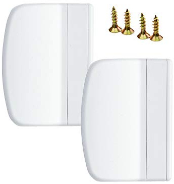 MFT 2x Balkontürgriff aus UV beständigem Kunststoff - Terrassentürgriff in abgerundeter Ausführung für außen inkl. 4 Montageschrauben I Weiß RAL 9016