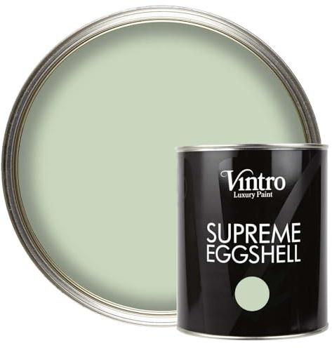Vintro Paint | Satin Furniture Paint | Pale Green | Wood | Trim | Metal | Eggshell Finish | 1 Litre (Verdant)