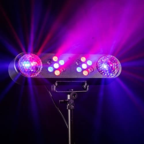 ETEC Professional LED DJ Magic Bank 2 Partybar Effekt Scheinwerfer mit Stativ und Fernbedienung RGB Discolicht Lichtanlage Komplettset PAR Scheinwerfer Jelly Balls Moonflower Veranstaltung Event Bühne