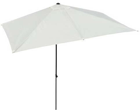 Demi Parasol de Balcon，250cm Parasol de Jardin，Marché Parasol Mural, Demi Parasol Rectangle Pour Extérieur，Hauteur Réglable (Color : Beige)