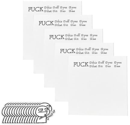 Hilarious Sticky Notes, 50 Blätter Urkomische Haftnotizen, What The Fuck Haftnotizen Klebezettel, Witziges To-Do-Listen-Notizblock-Set, Haftnotizen mit 100 lustigen Aufklebern (A)