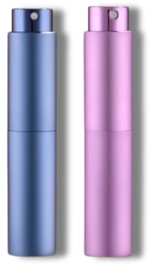 ASADAYS Perfume Atomiser travel bottle - 10ml Portable Travel Spray Bottle, Leak-Proof Mini Perfume Atomiser with Nozzle and Dropper, Suitable for Men and Women (Blue+Purple)