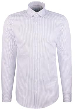 Seidensticker Slim Fit Langarm Business-Hemd Chemise pour Homme Bleu Taille 42, Bleu, 42