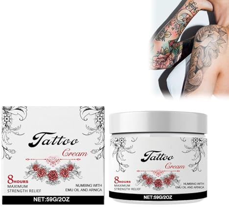 Tattoo Care Cream Crema para el cuidado del tatuaje, bálsamo natural para después del cuidado con el color reforzado, ingredientes suaves para refrescar e hidratar, mantiene el brillo de los colores