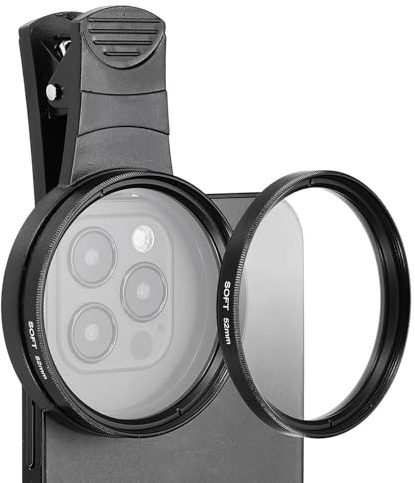PATIKIL 52mm Phone Camera Lens, Clip-On Soft White Filter Circular Polarizing Lens for Most Smart Phones and DSLR Cameras, White