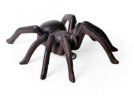 Wall-mountable Black Cast Iron Tarantula Spider Garden Ornament