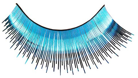 Eulenspiegel 000175 - Wimpern Hellblau metallic, 1 ml Spezial-Wimpernkleber, Anleitung | Inkl. 1 ml Spezial-Wimpernkleber und Anleitung für einfaches Anbringen, für Karneval & Mottopartys