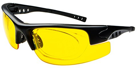 GSF Jaune En Verre d'écran, lunettes avec cadre à clipser, pour porteurs de lunettes en forme de lunettes, ordinateur écran Lunettes, filtres 95% lumière bleue