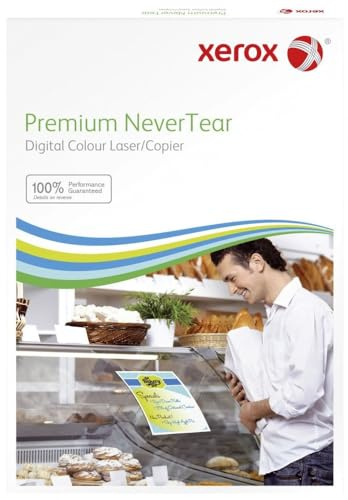 Xerox Premium NeverTear Kunststoffpapier 003R98053 - A3 297 x 420 mm, 195 g/m² - Spezialpapier für Laserdrucker und Kopierer - 100 Blatt - Weiß