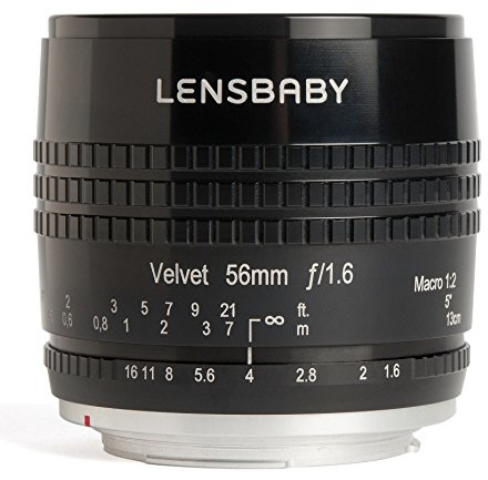 Lensbaby Velvet 56 Fuji X/porträtt och makroobjektiv. Perfekt för sammetslena bokeh-effekter och kreativ oskärpa, brännvidd 56 mm, bländare f/1,6/1:2 makroförstoring med 13 cm nära justeringsgräns.