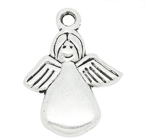 SiAura Material ® - 10x Engel Anhänger Weihnachten antiksilber