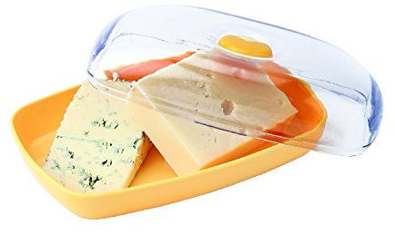 Joie Fresh Flip Cheese Saver Pod – Airtight Reusable Cheese Storage Container for Fridge, BPA-Free & Dishwasher Safe, Yellow