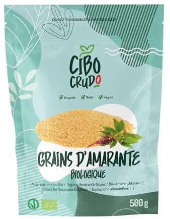 Amaranto en Grano Ecologico - 500g. Amaranto en Semillas de India. Contienen Vitaminas Minerales y Fibra. Para usar Como Merienda en el Desayuno o Sopa/Ensalada o para Moler.