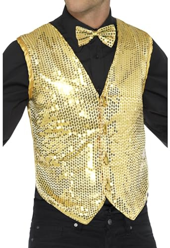 Smiffys, Herren Pailletten Weste Halloween