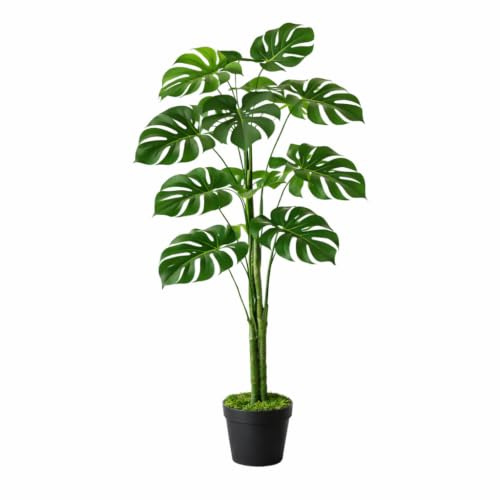Leaf Plante Artificielle Monstera en Pot Noir 120 cm