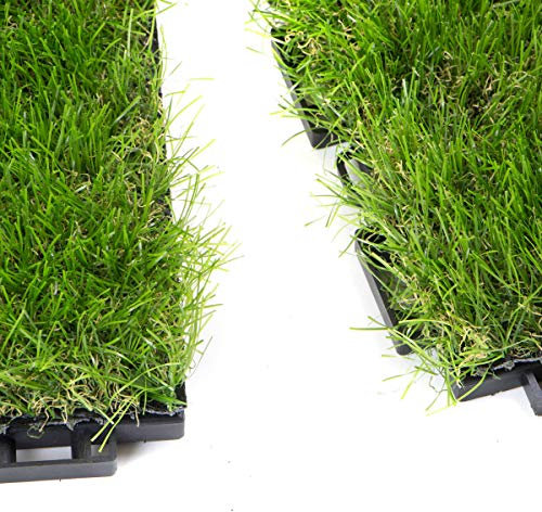 Mattonelle Prato sintetico 30mm 30cm x 30cm 9 pezzi 0,81 metri quadri Click Clack incastro Modulare STI