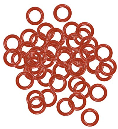 sourcing map Silicone O-Ring, 8mm OD, 5mm ID, 1.5mm Width, VMQ Seal Rings Gasket, Red, Pack of 50