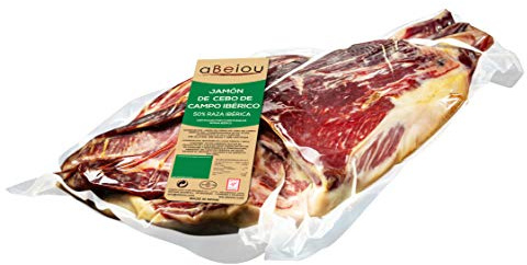 Jamón Ibérico de Cebo de Campo Deshuesado Sin Hueso 50% Raza Ibérica 4,5–5 kg — Curación +30 Meses — Cert. Hycer — Guijuelo Salamanca — aBeiou
