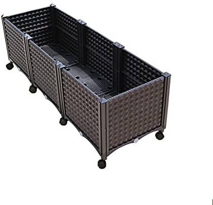 Rvlaugoaa BBGS Erhöhte Gartenbetten, Gemüsetopf Rechteckiger Gemüsepflanzkasten für Den Balkon Im Freien Plastik Gemüse Blumentrog Anbauen (Size : 120x40x38cm)