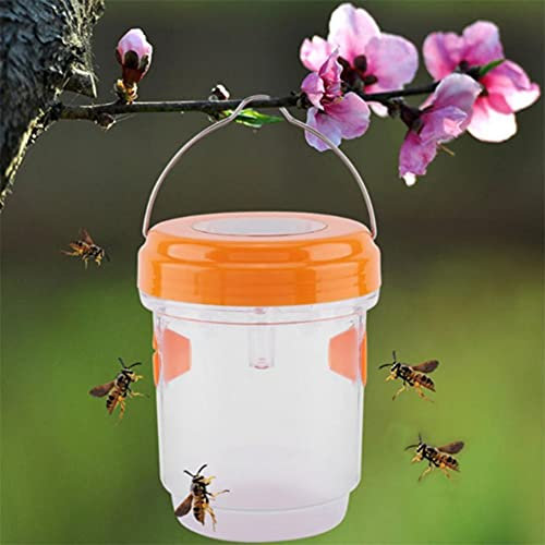 Wasp Trap Outdoor Hanging, Fly Trap Catcher, Solar Powered Led Insect Trap Fruit Fly Trap Solar Wasp Trap Insect Control for Outdoor Garden