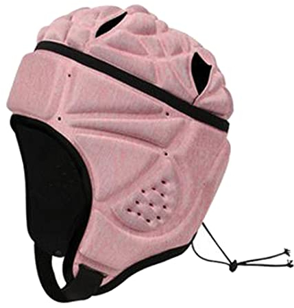 Amagogo Verstellbarer Rugby-Helm Kopfschutz Kopfbedeckung für Fußball Baseball Kopfschutz Weicher Schutzhelm für Erwachsene Jugend - Rosa