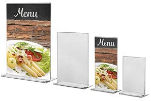 MISUE PACK 5 Uds. Soporte T invertida de Sobremesa Recto de PET | DIN A4 Vertical | Transparente