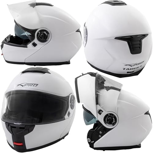 Helm Klapphelm Motorradhelm Modular Innensonnenblende Weiss M