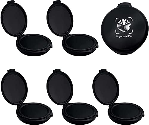 5 Pack Stempelkissen Fingerabdruck,Stempel Fingerabdruck für Notariatsbedarf Schwarzer Fingerabdruck-Kit für Identifikation Sicherheit ID Fingerabdruck-Karten Strafverfolgung