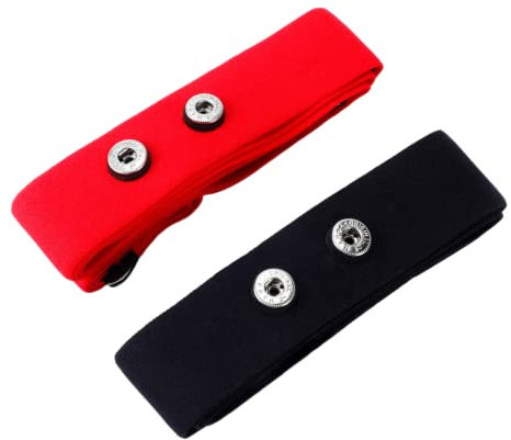 Rich Green Valley Compatible with Myzone MZ-SWITCH Chest Strap Heart Rate Monitor Replacement Belt Adjustable 2 Pack (Black & Red,Medium)