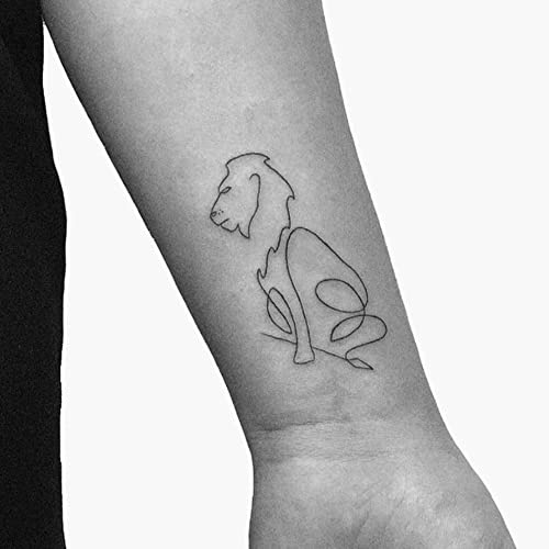Inkster® Löwe Tattoo | Temporäres Tattoo mit EU-Kosmetikzertifizierung | wasserfest + vegan | revolutionäres 2-Wochen-Tattoo | Fake Tattoos und Klebetattoos für Erwachsene
