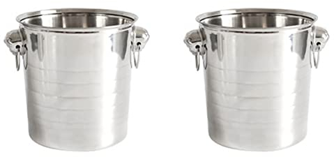 2 secchiello per ghiaccio in acciaio refrigeratore per birra e vino refrigeratore per champagne bar 3 l