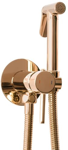 Rea Bidet Handbrause LUNGO LOOP ROSE GOLD Bidet Armaturen aus Messing für Toilette Bad WC Duschkopf Sprühkopf Badezimmer-Hygiene (Rose Gold)