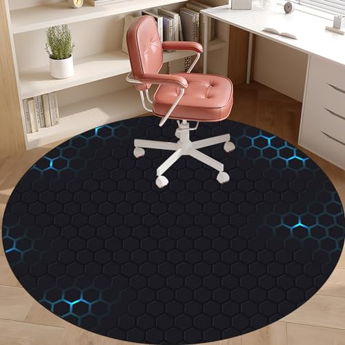 Unterlage Schreibtischstuhl - Rund Gaming Teppich - Bürostuhl Matte für Stühle - Bodenschutzmatten für bürostühle - Parkett - Hartböden - Fliesen - Schutzmatte für Teppichböden 100 cm