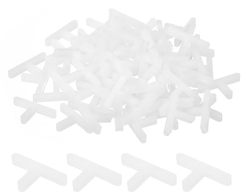 QUARKZMAN 500 Stück Wand- und Bodenfliesen Kunststoff T-Form Abstandshalter Fliesenwerkzeuge 2,5 mm 3/32 Fliesenabstandshalter für die Installation von Keramikfliesen, weiß