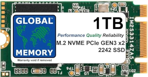 GLOBAL MEMORY 1TB M.2 2242 PCIe Gen3 x2 NVMe B+M KEY WWAN SOLID STATE DRIVE (SSD) FOR LENOVO IDEAPAD 3 530S / THINKPAD V15 P52S X280 T470P T480S T480 T495 L490 T580