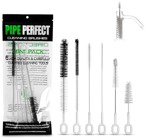 Pipe Perfect Mini Brush Set – 7-Piece Precision Cleaning Kit for Small & Hard-to-Reach Areas | Micro Detail Brushes for Glass, Metal & Silicone | Scratch-Safe, Durable & Reusable (Mini Pack)
