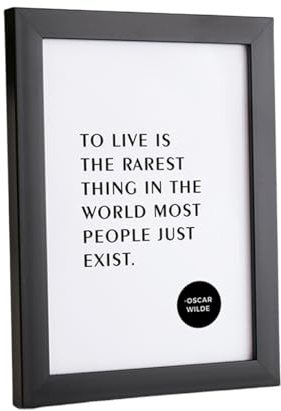 A4 Black Frame Modern Premium Oxford Panoramic Thin Photo Frames Portrait & Landscape (Black,A4)