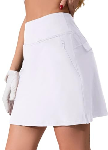 Timuspo Skorts for Women UK Tennis Skirt with Shorts Elasticated Waist Ladies Skirts 4 Pockets Golf Sports Casual Wear