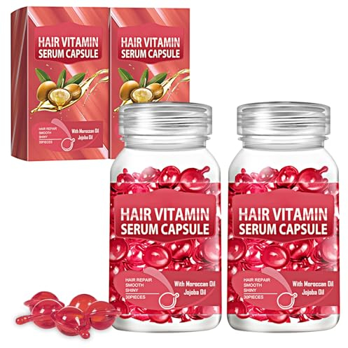 Hair Treatment Serum, Hair Vitamine Serum Capsule, arricchito con olio di argan e avocado marocchino, ricco di vitamine A, C, E e Pro B5, nessun risciacquo necessario, adatto a tutti i tipi di (2)