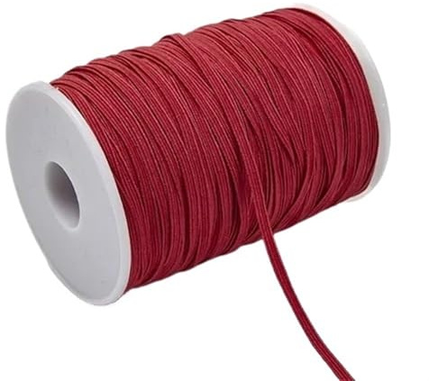 QAUUCP Banda elástica de Goma de Colores de 3 mm y 6 mm for Coser, Cinta elástica de Licra, Accesorios for Prendas de Vestir Goma Elastica Costura(Wine Red,3mm 100yards)