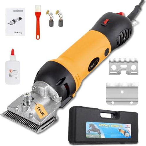 Horse Clippers,Professional Grooming Electric Clippers, Electric Horse Clipper,690W Heavy Duty Sheep Shears Horse Trimmer for Horse Sheep Alpacas Goat Pet & Livestock Coats Shearing Clipper