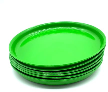 Kimmel Teller 6 Stück Speiseteller 18cm Partygeschirr Campinggeschirr Plastikgeschirr Kunstsoffgeschirr, Mehrweg, Farbe grün
