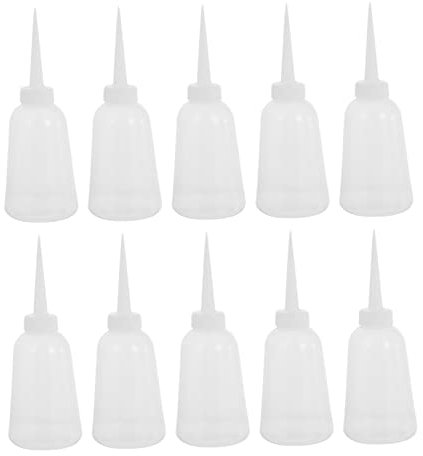Gatuida 10pcs Plastic Oil Bottles Pointed Nozzle for Sewing Machine Leakproof Storage Bottle Easy to Use and Clean