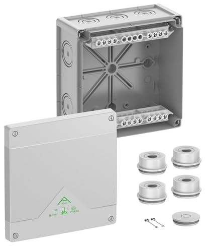 Spelsberg Abox 160-16² – IP66 Waterproof Junction Box with Raised Screw Terminal Block, 5-Pole – Grey – Rated 690V, 76A for Industrial & Outdoor Applications
