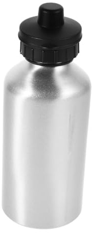 Aluminium Sport Trinkflasche 500ml Isoliert Auslaufsicher für Fitnessstudio | Silber, Selbstgemacht Design mit Doppelverschluss und Strohhalmdeckel, für Kinder und Erwachsene
