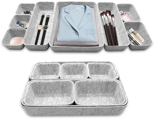 anyuan boy 8 Pezzi Organizer Cassetti, Divisori per Cassetti, Organizzatori Cassetti per Scrivania, Bagno, Cucina, Armadio - Organizzazione Multiuso per Casa e Ufficio